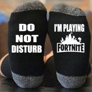 NWOT I'm Playing Fortnite Do Not Disturb Socks